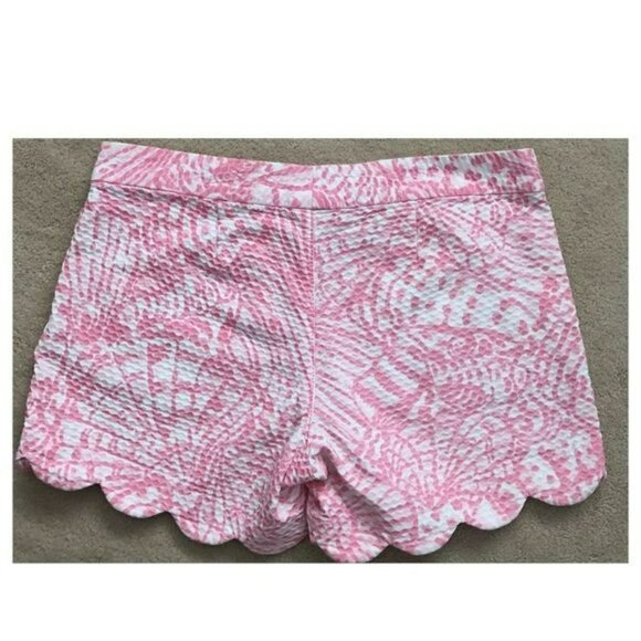 Lilly Pulitzer The Buttercup Pink/White Textured 5" inseam Women's Shorts Size 0 - Picture 2 of 4